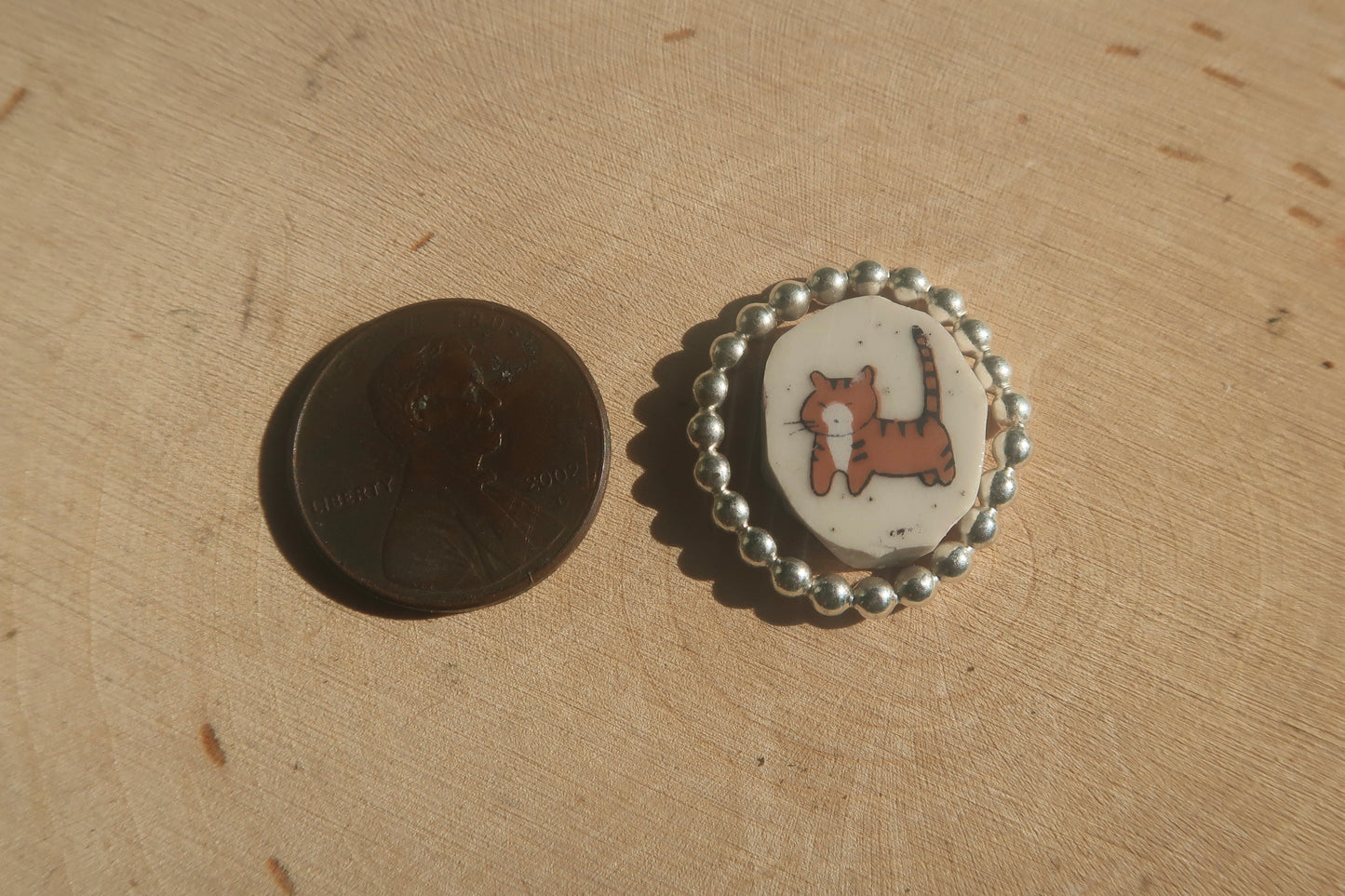 “Miss kitty” ceramic ring