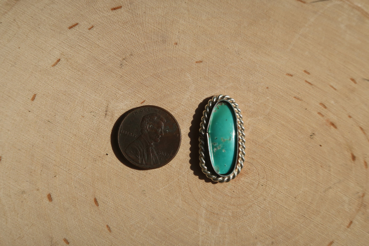 Turquoise with twisted wire ring