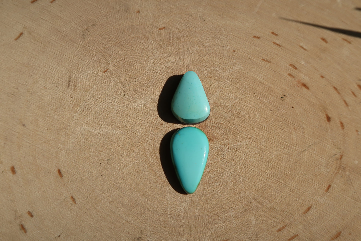 Double turquoise teardrop ring