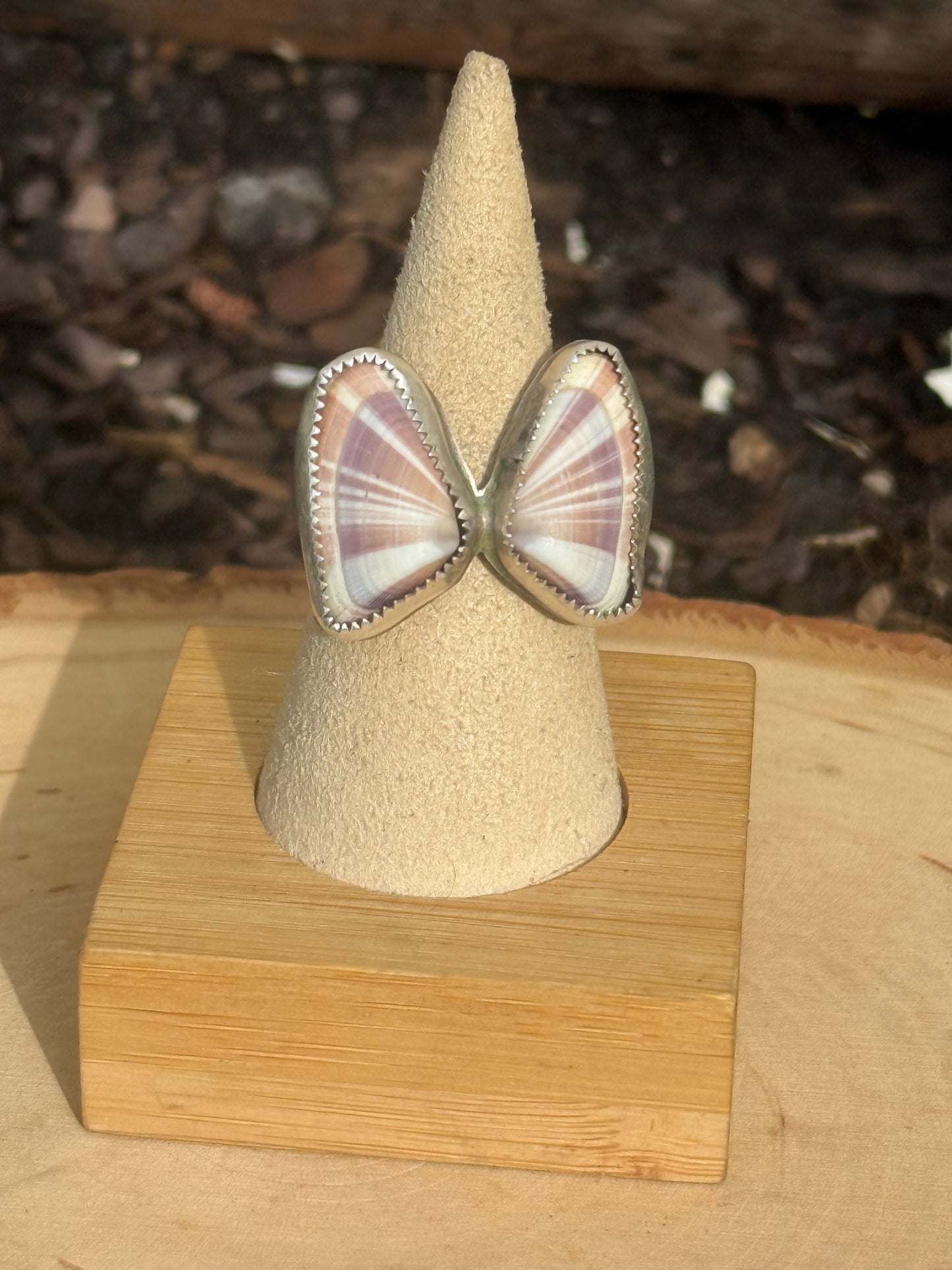 Butterfly shell ring-made in your size!