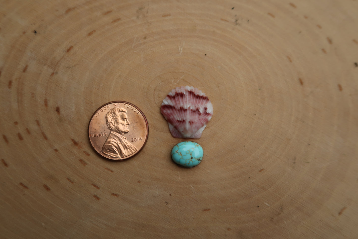Pink shell and turquoise