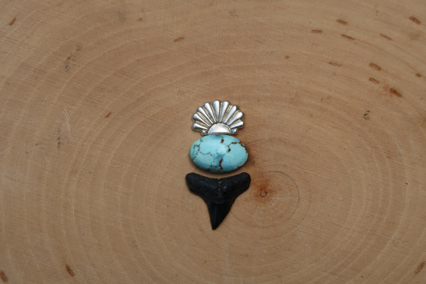 Golden hills turquoise and shark tooth ring