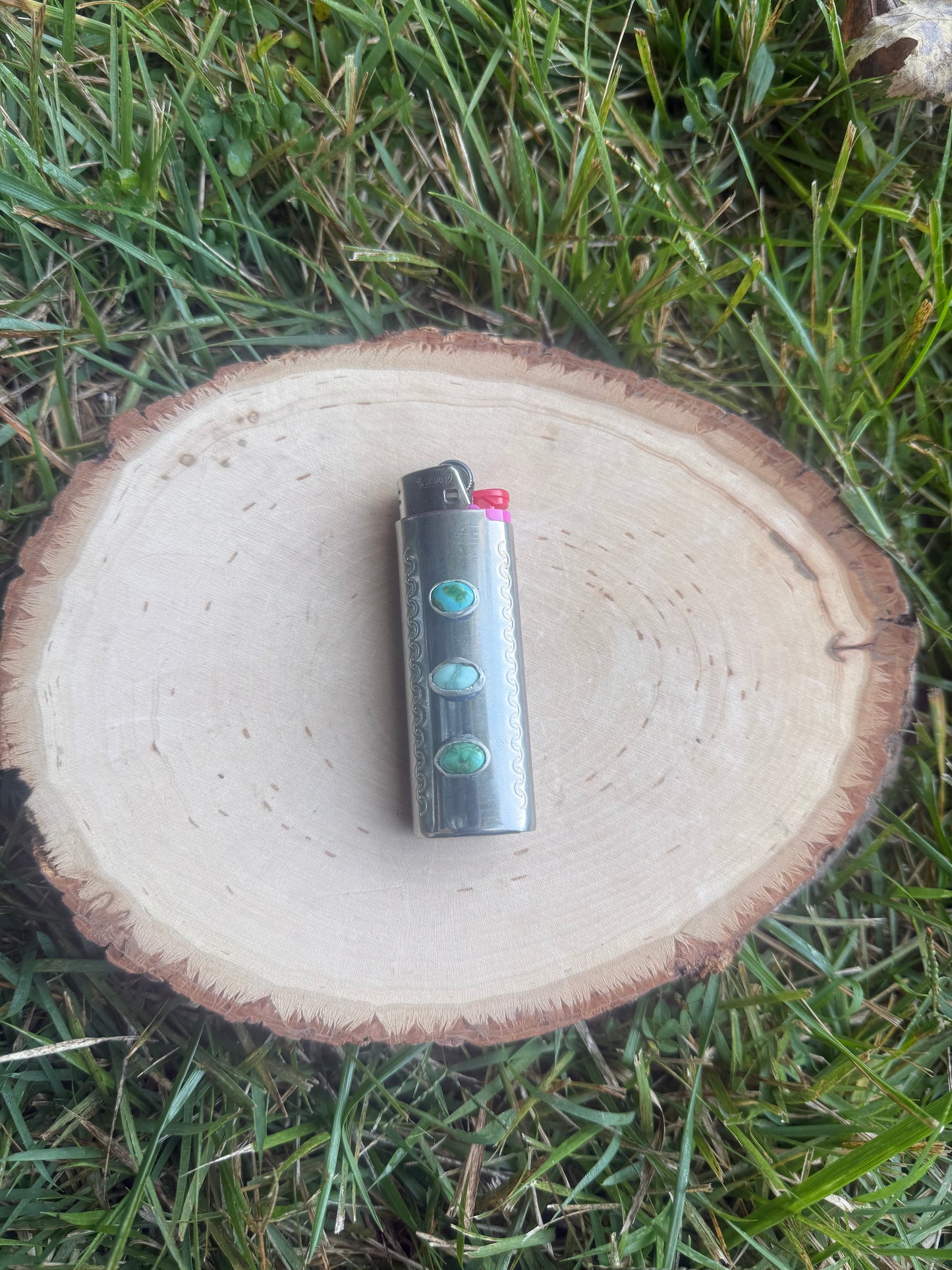 Triple turquoise lighter cover