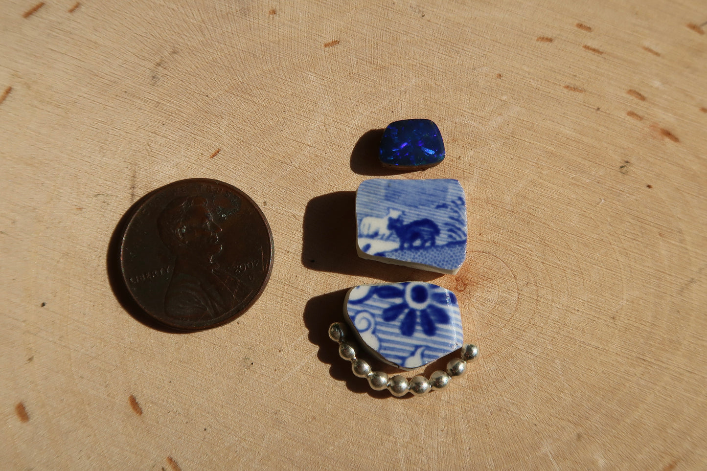 “The lovers” blue ceramic and opal ring