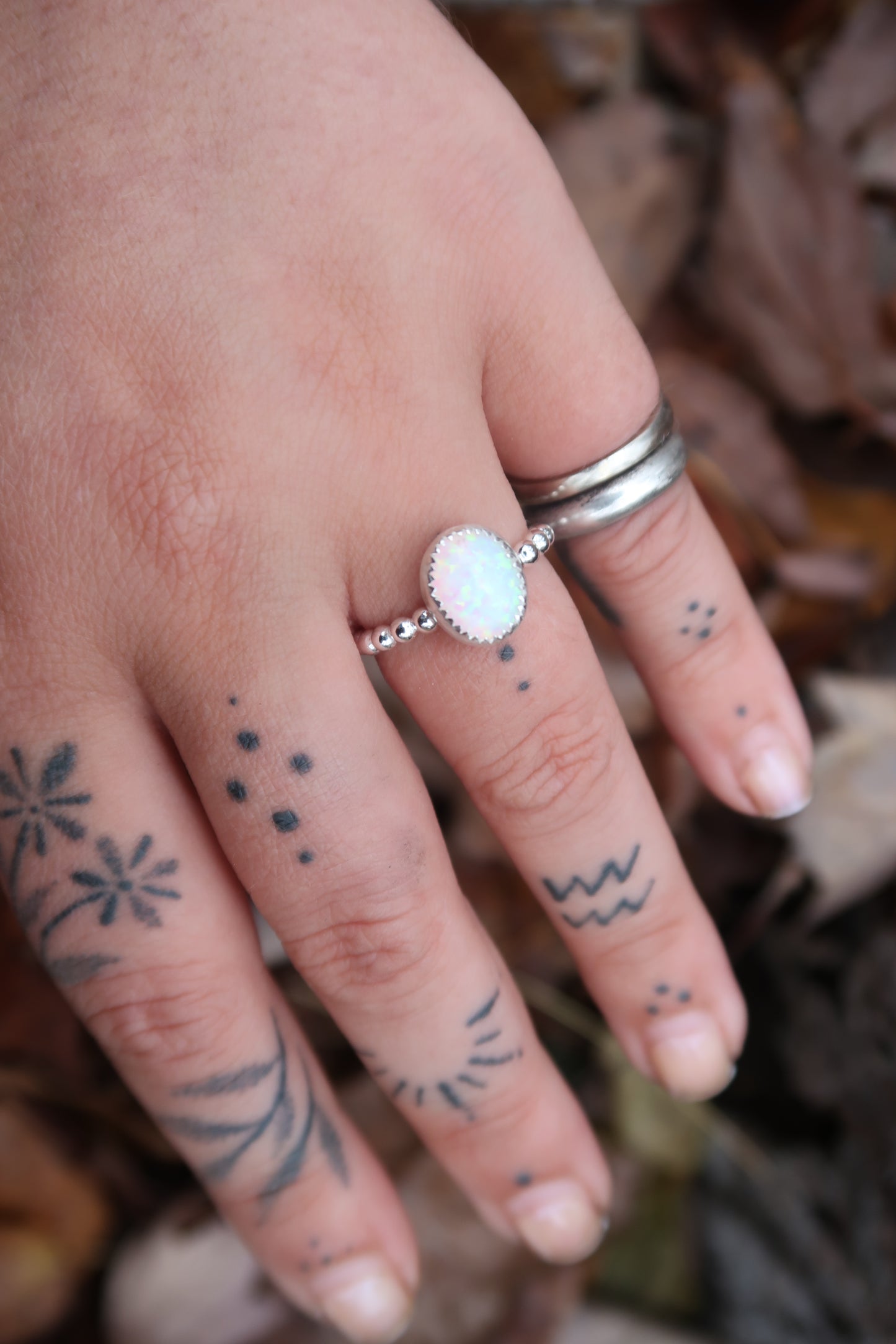 Opal with beaded band size 6