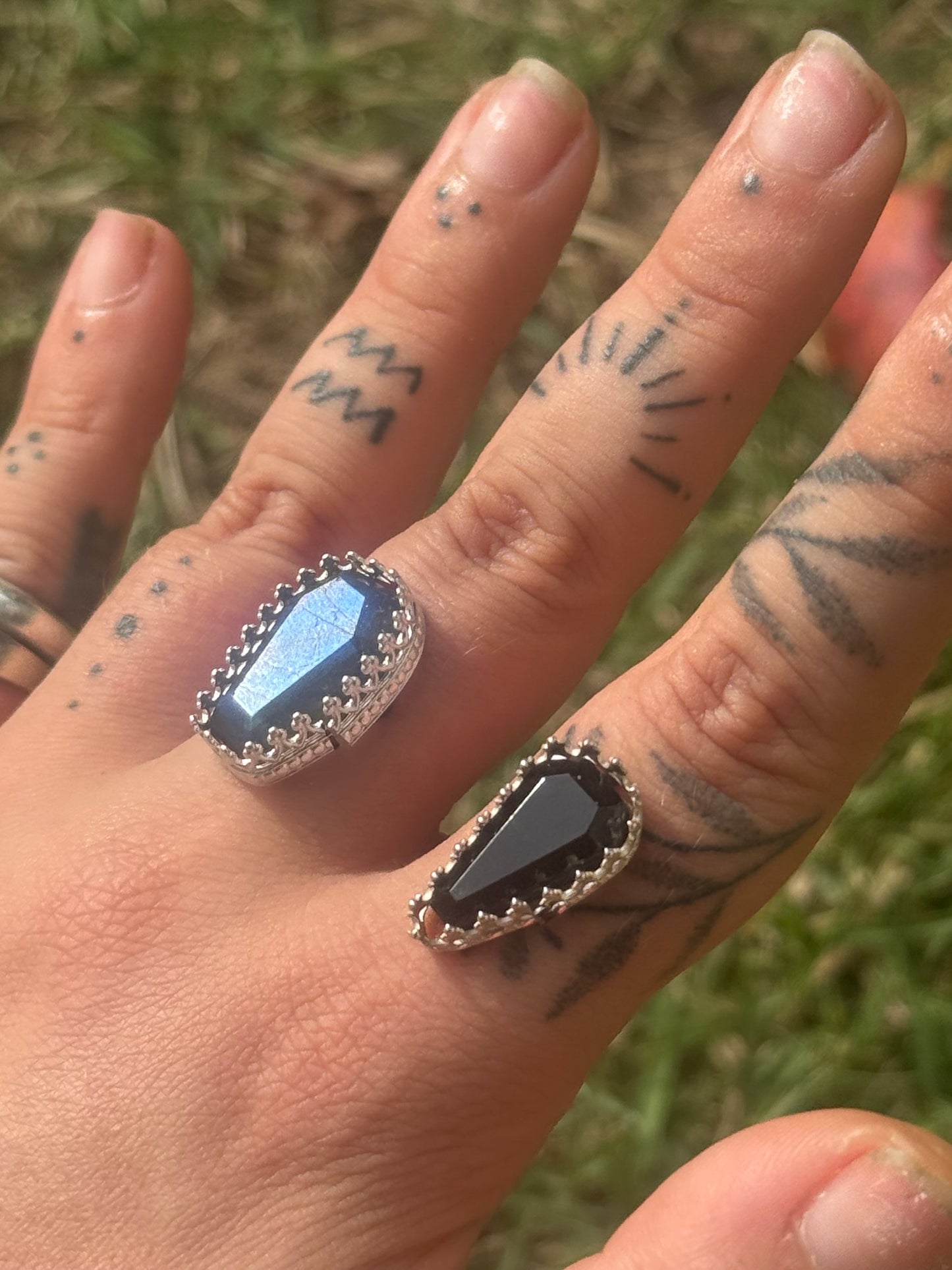 Labradorite coffin ring