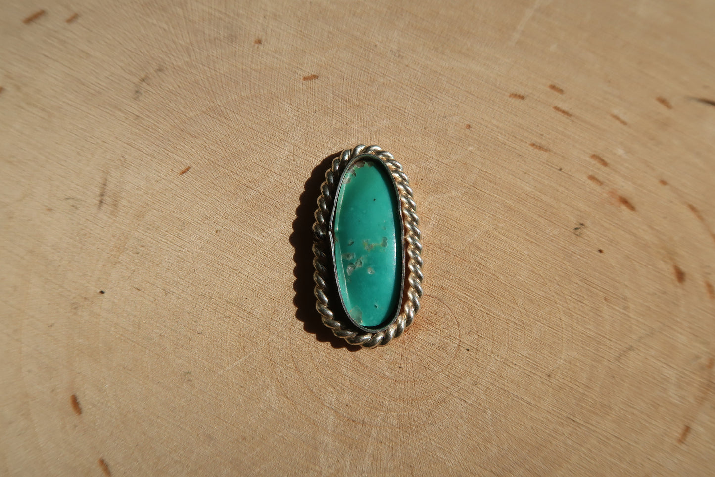 Turquoise with twisted wire ring