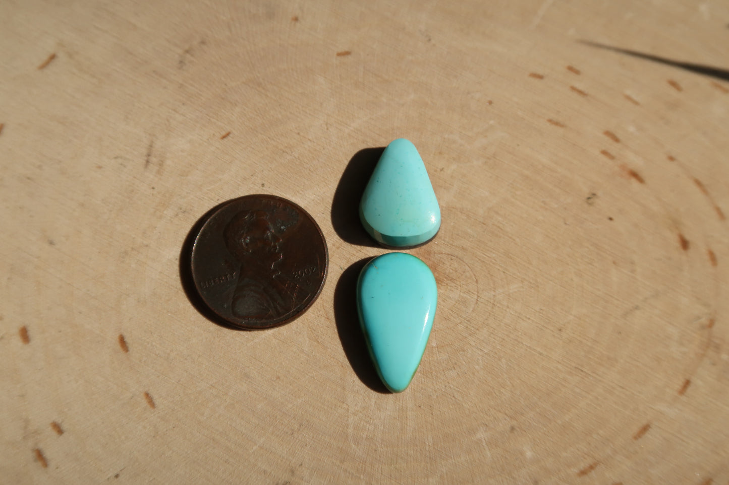 Double turquoise teardrop ring
