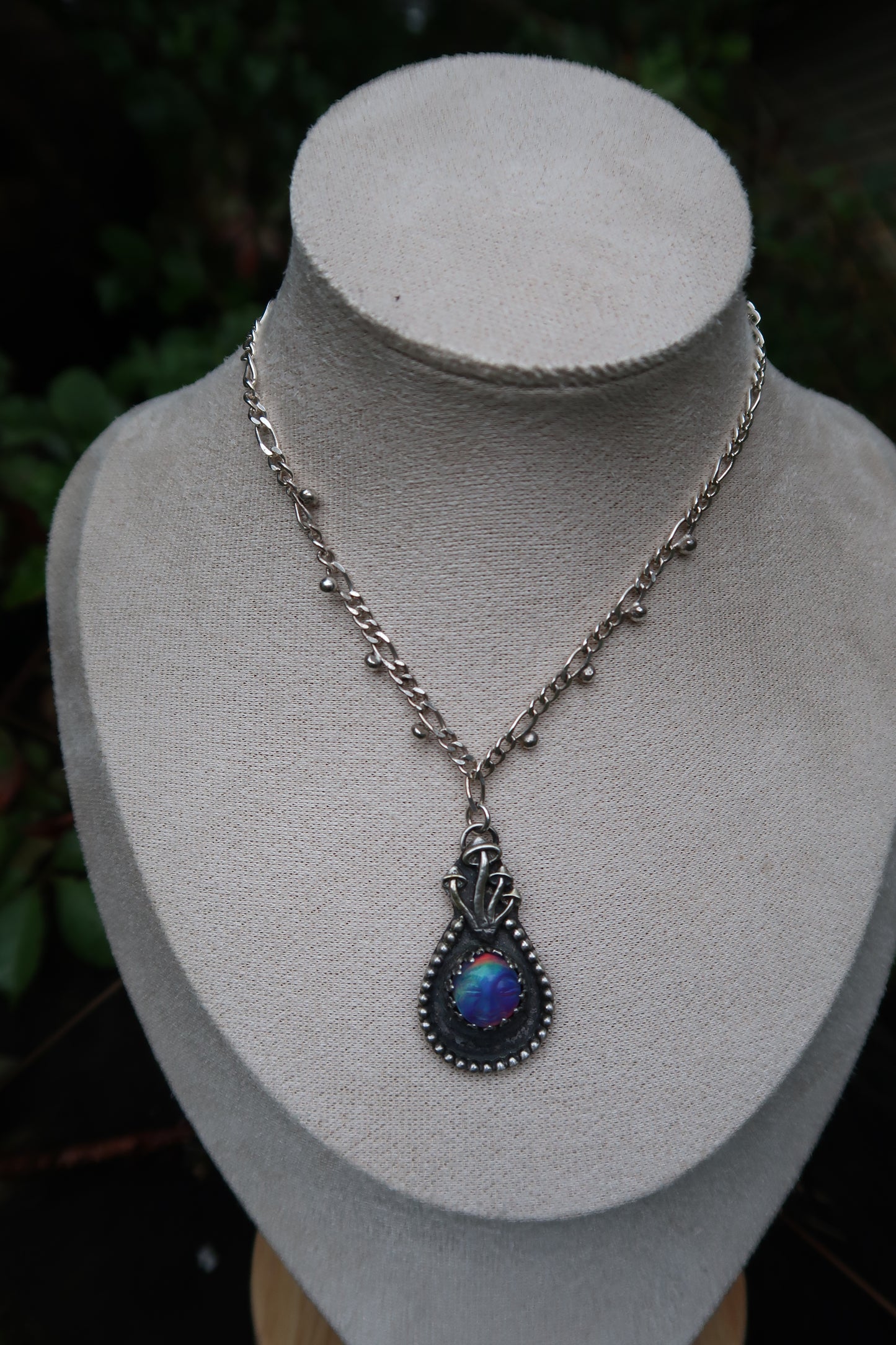 Mushroom moon necklace 18”