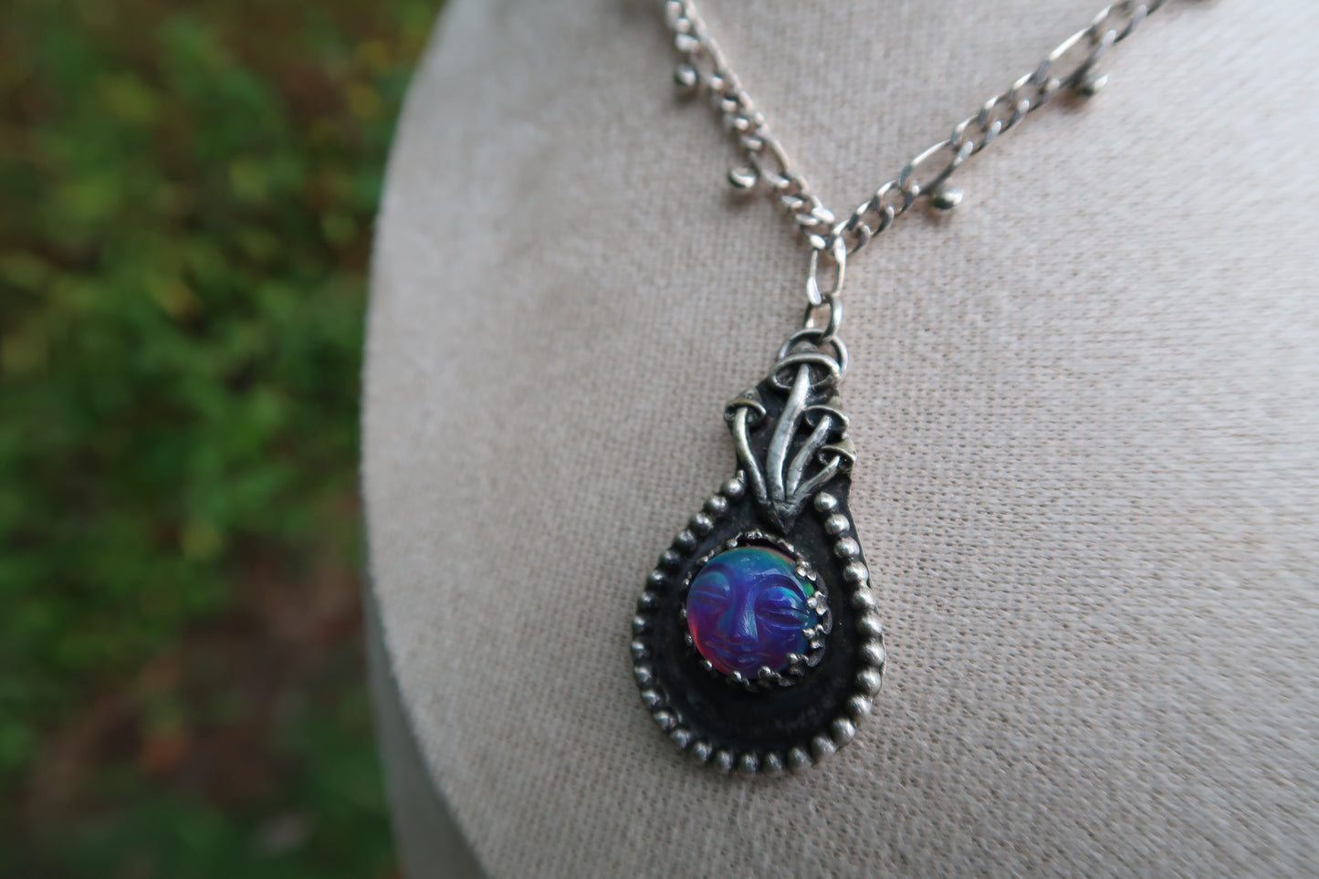 Mushroom moon necklace 18”