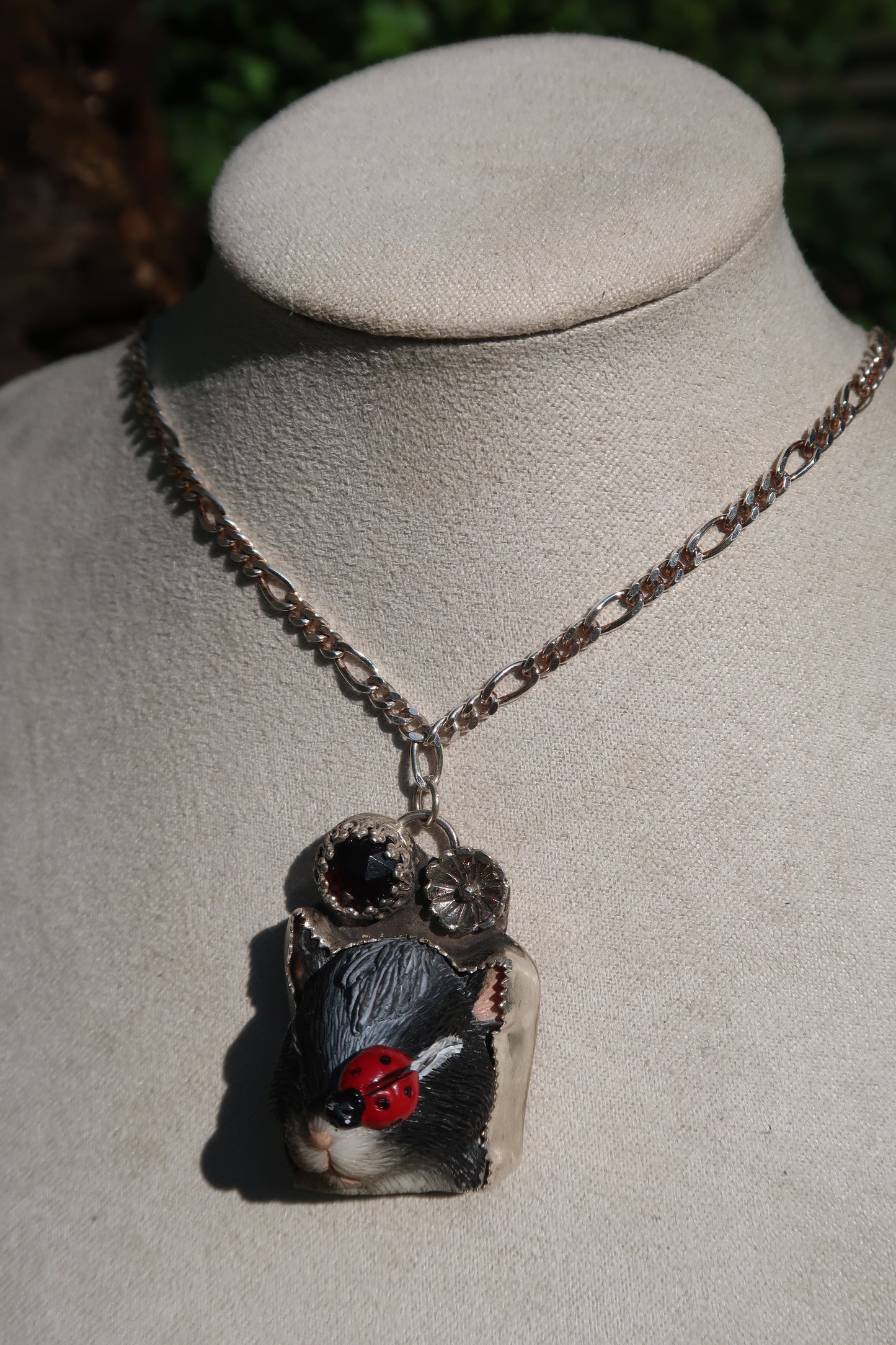 “Sleepy baby” garnet necklace