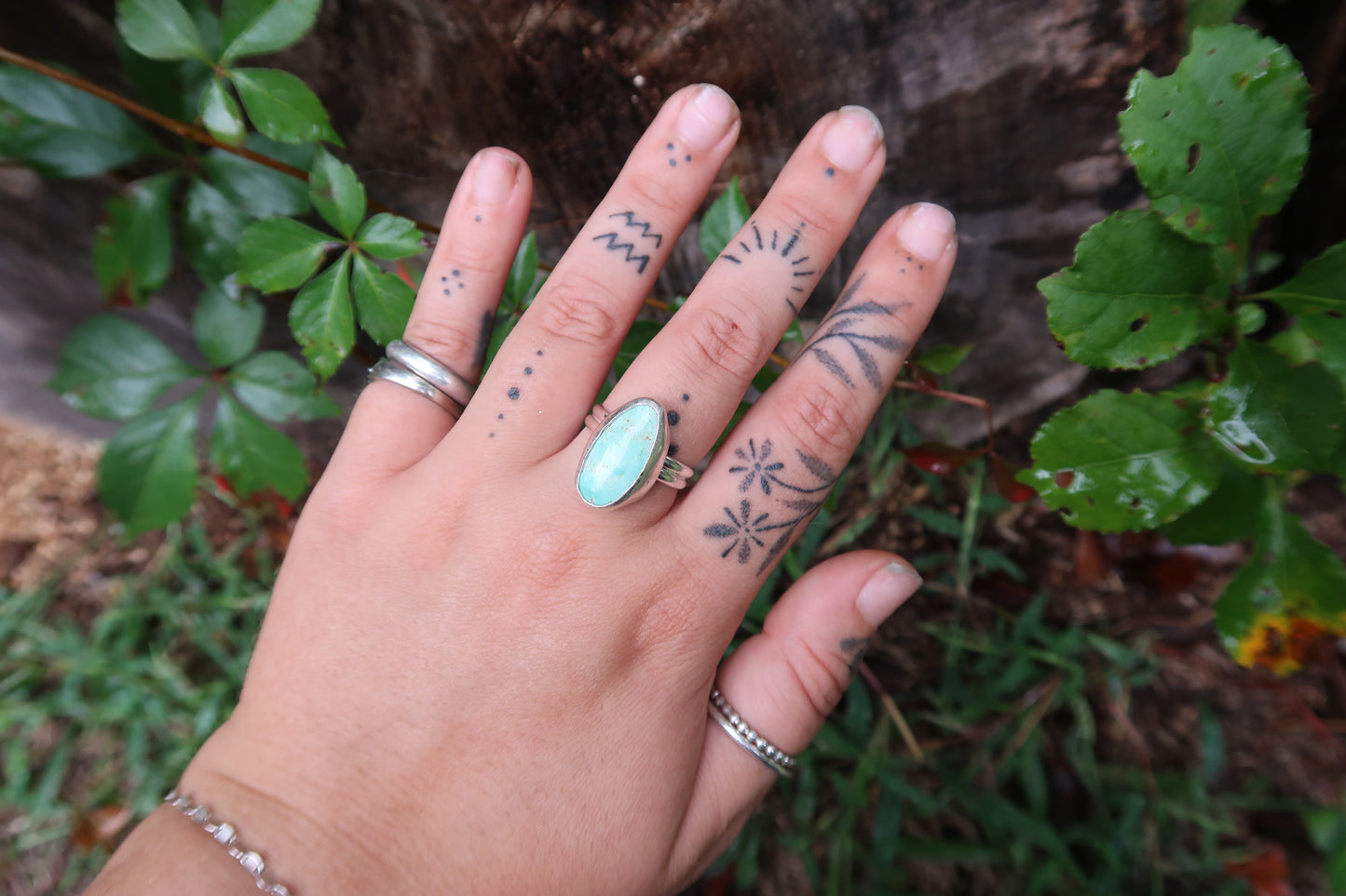 Seafoam turquoise ring size 8