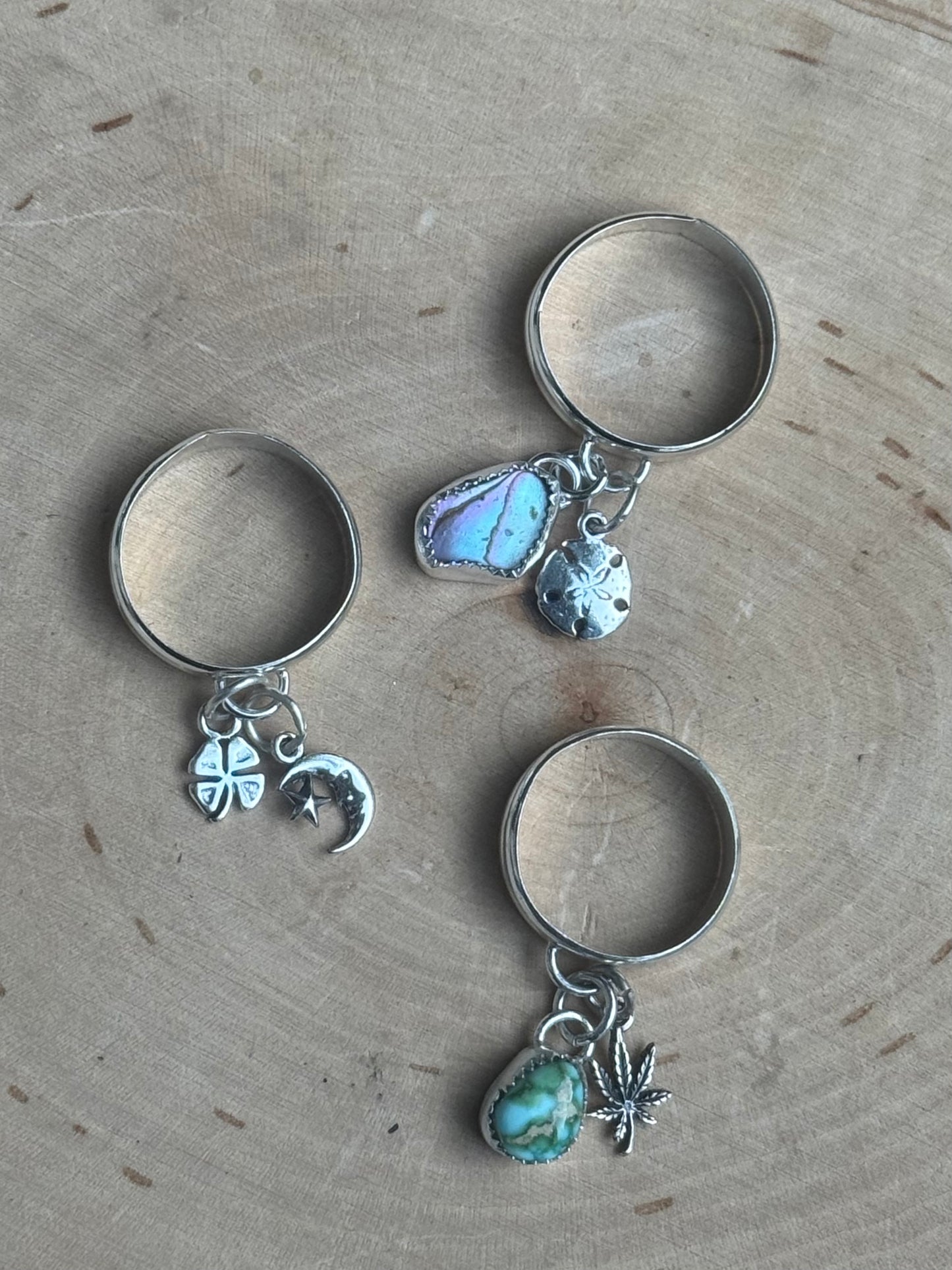 Sterling silver charm ring- choose your charms!