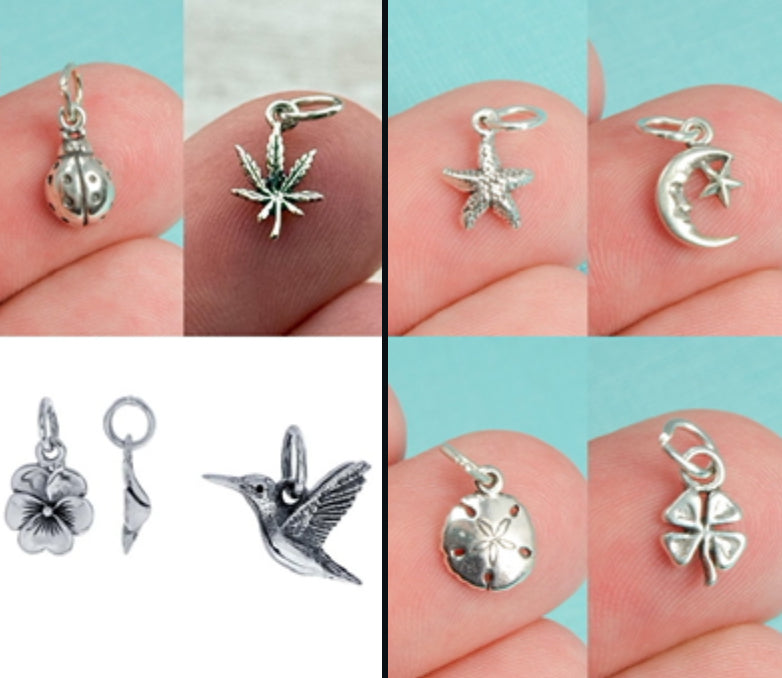 Sterling silver charm ring- choose your charms!