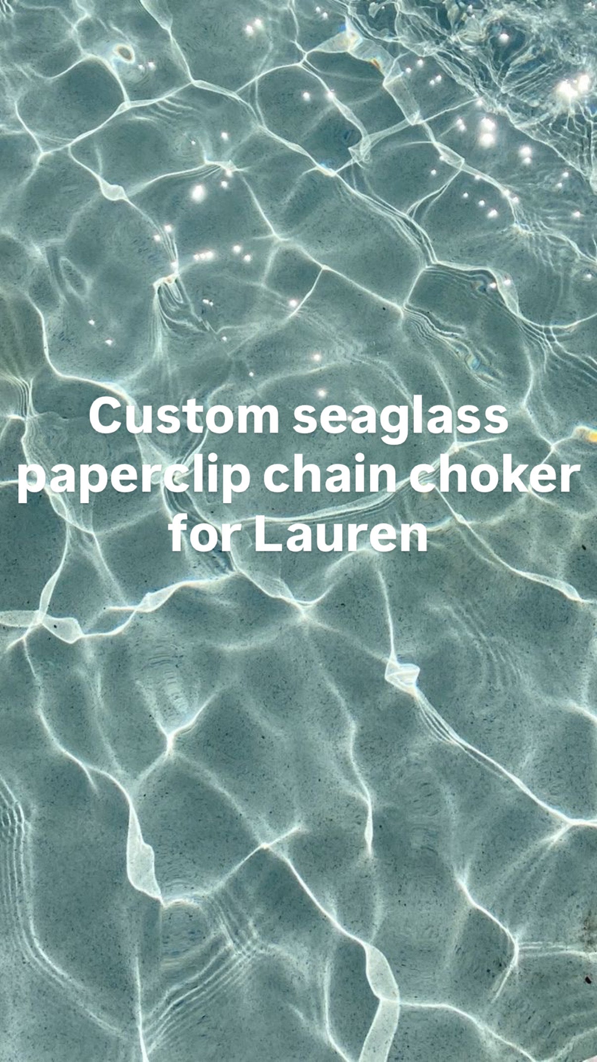 Custom seaglass paperclip choker for Lauren!