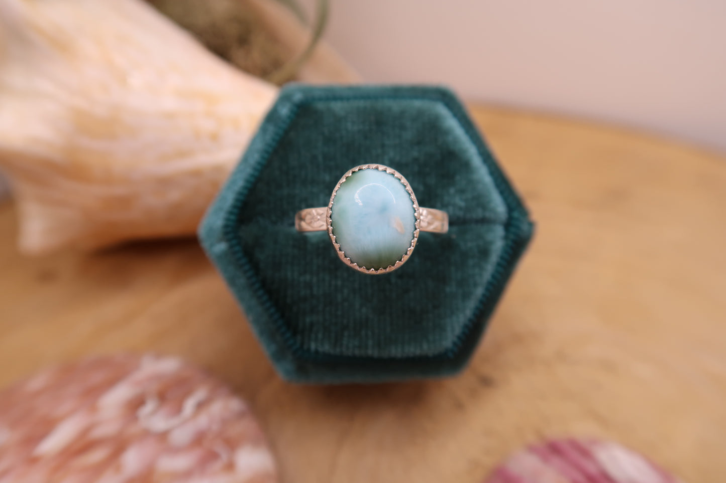 Larimar on flower band size 7