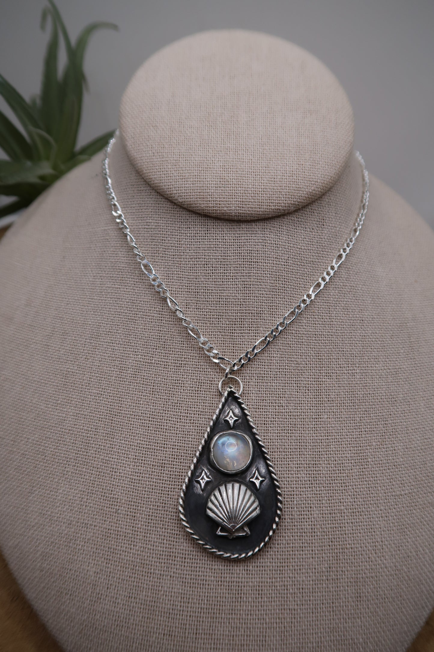 “Moon Goddess” moonstone necklace
