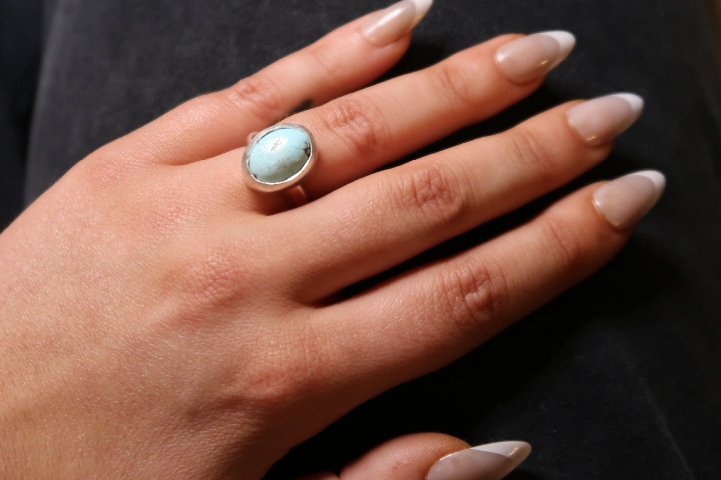 Baby blue turquoise ring size 5.5