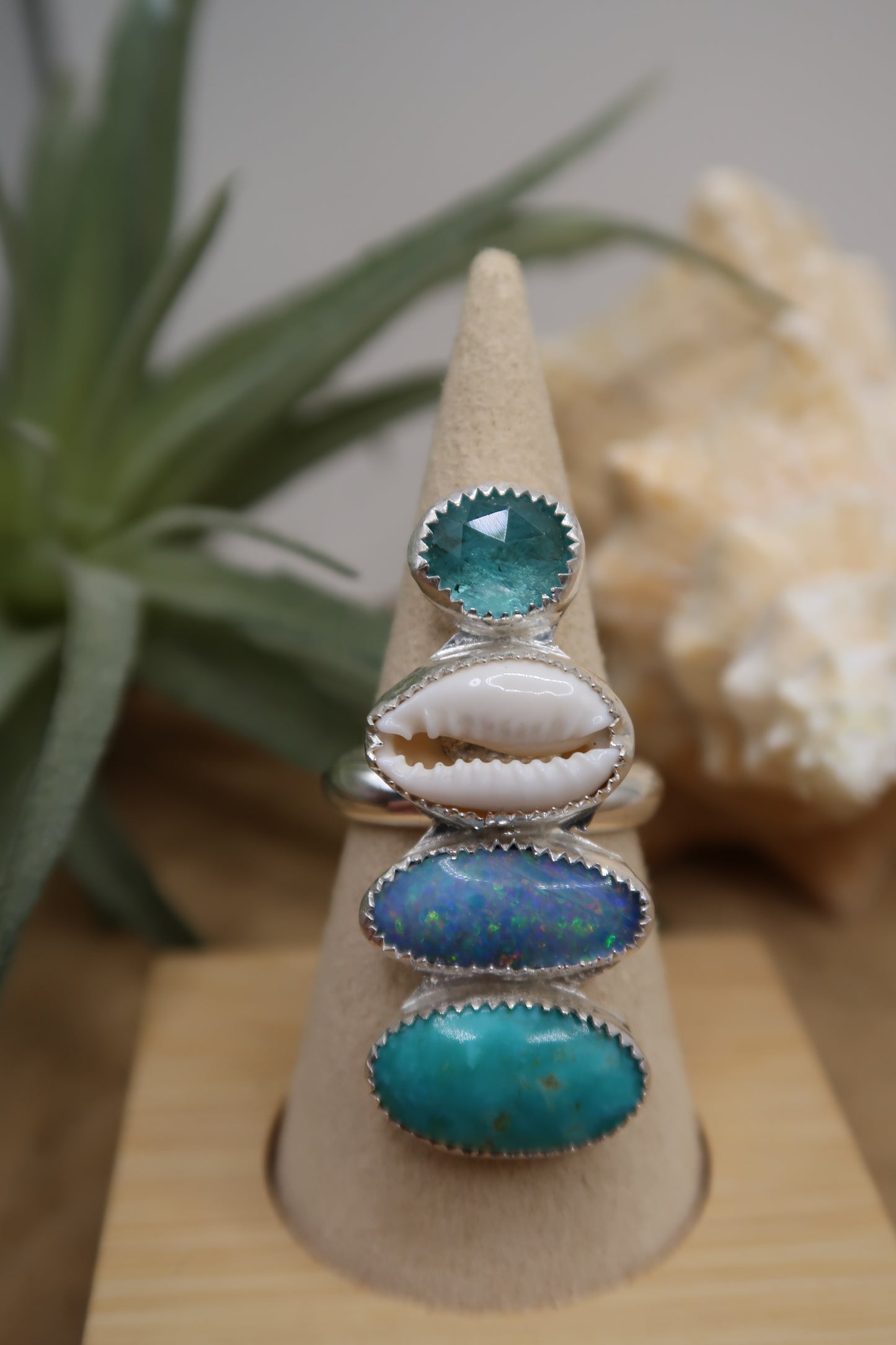 Paraiba apatite mermaid ring size 8