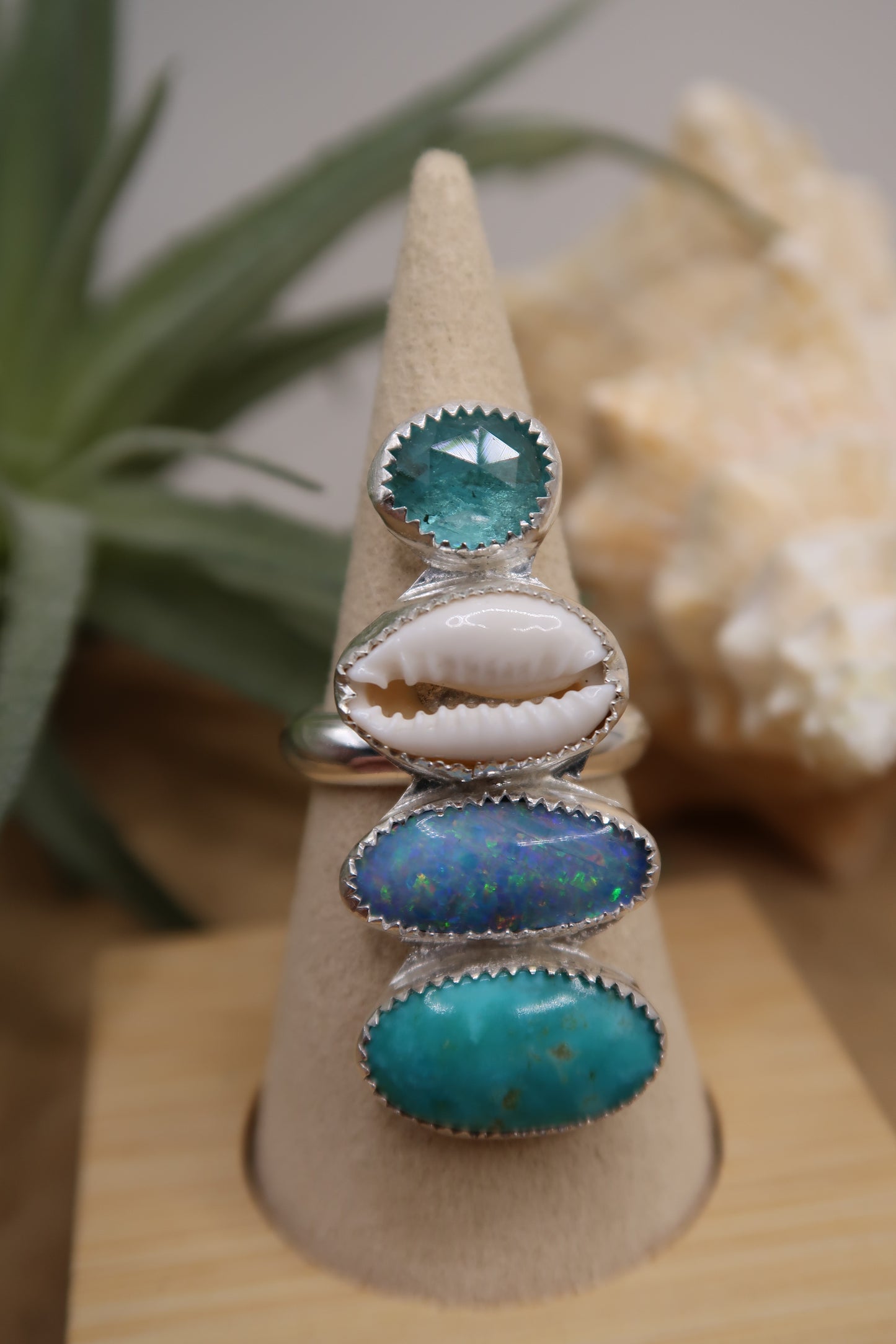 Paraiba apatite mermaid ring size 8