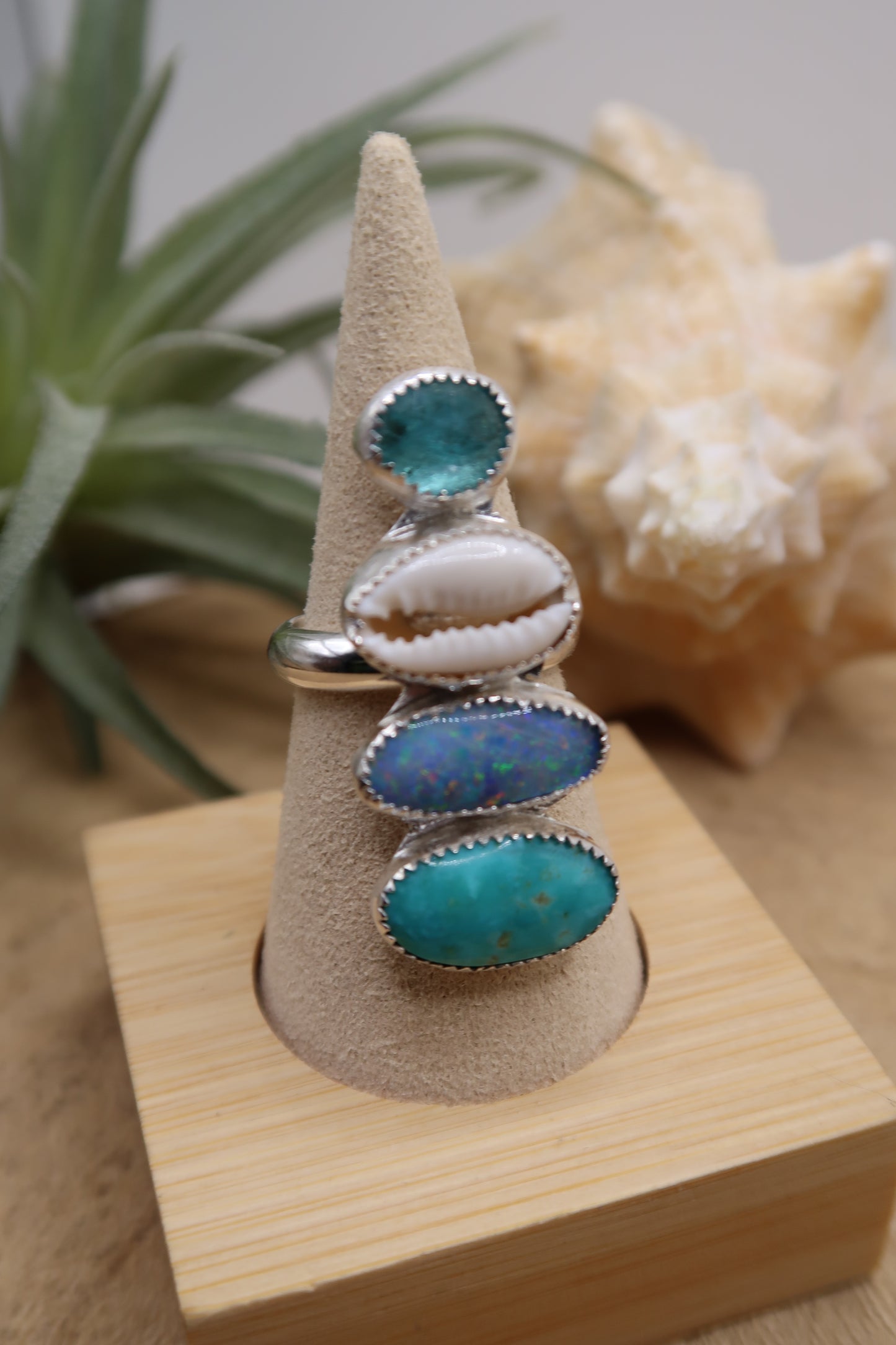 Paraiba apatite mermaid ring size 8