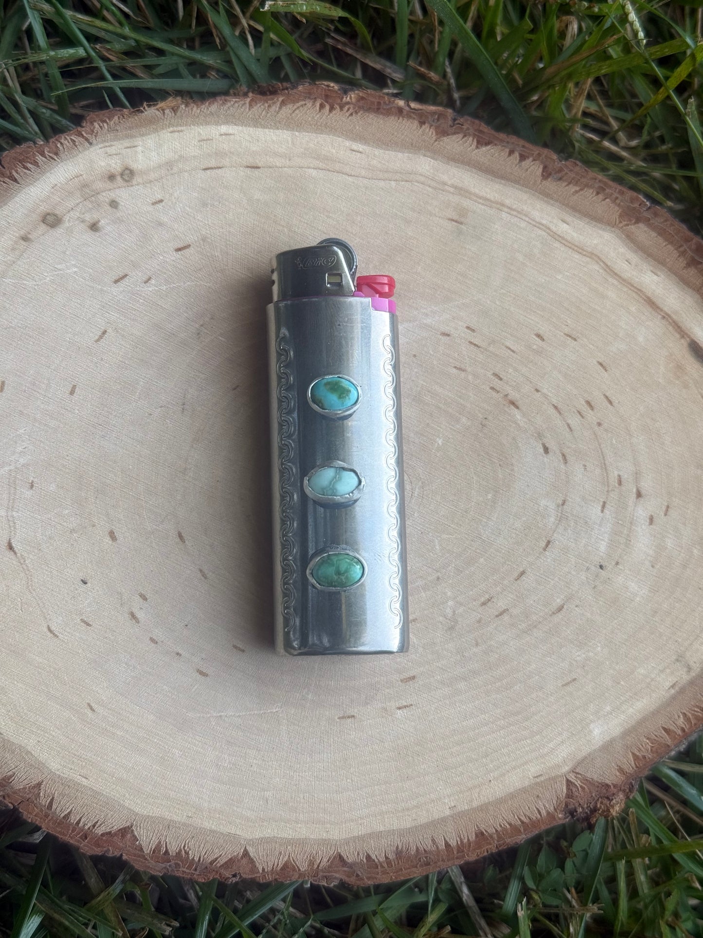 Triple turquoise lighter cover