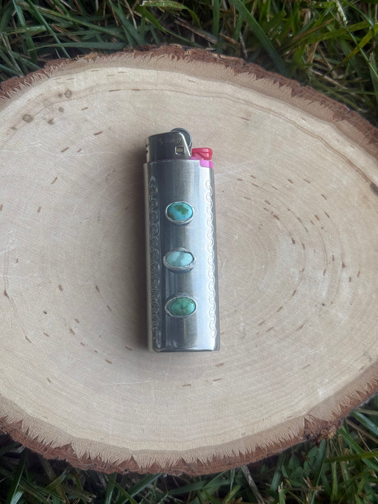 Triple turquoise lighter cover