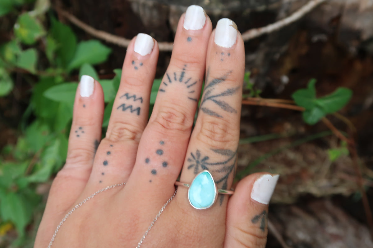 Turquoise teardrop size 12