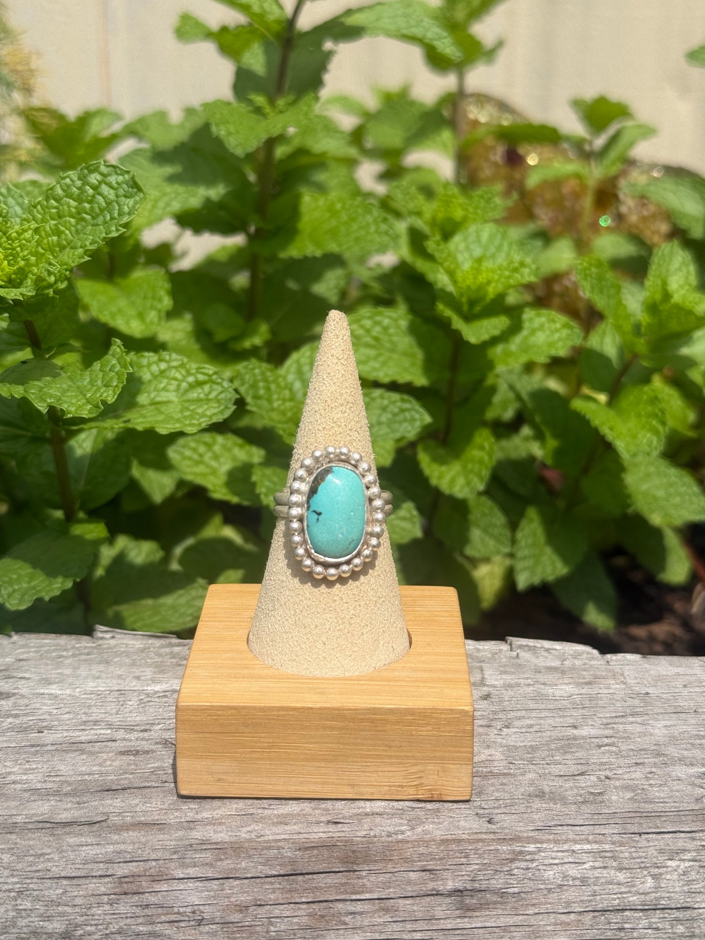 Turquoise double band ring size 10
