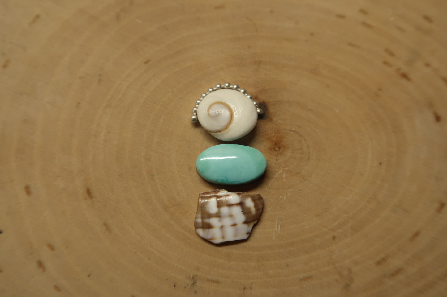 Beachy turquoise ring with shells