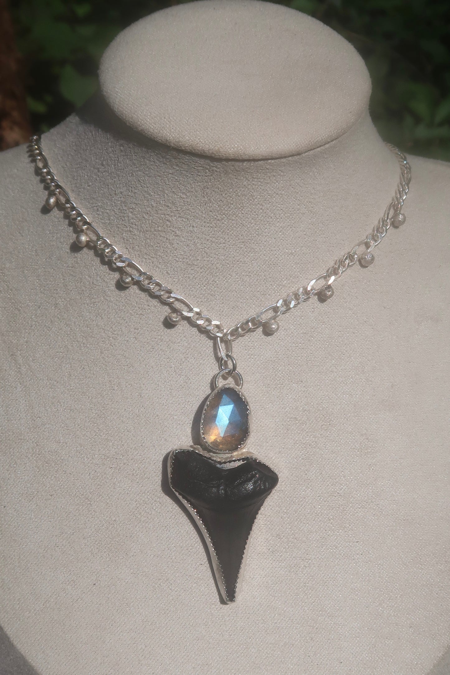 Labradorite shark tooth necklace