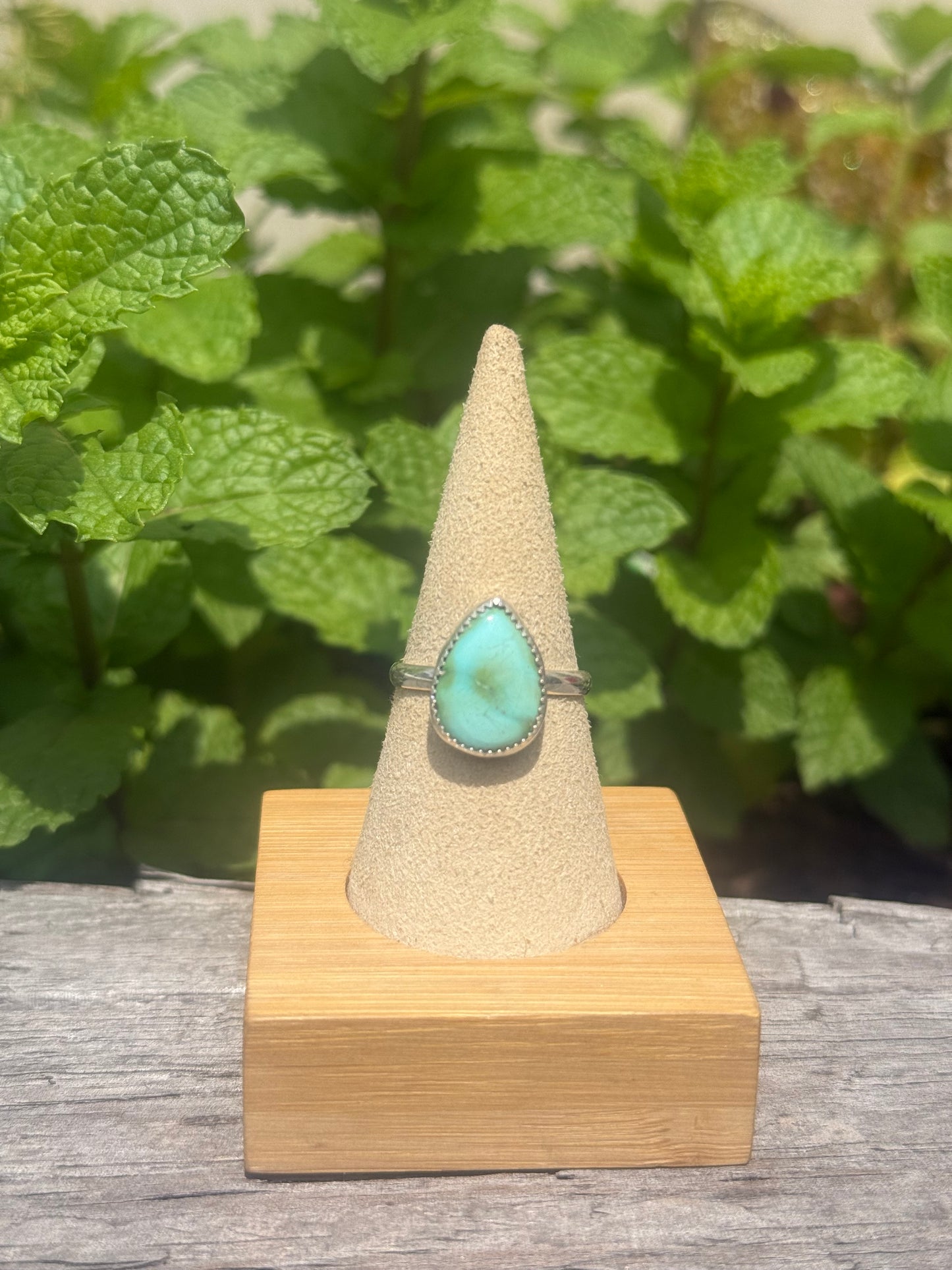 Turquoise teardrop ring size 9.5