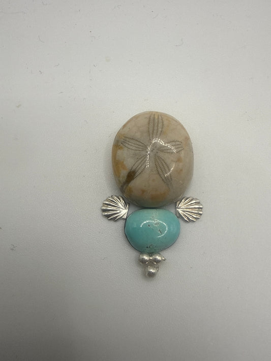 Custom sea biscuit and turquoise ring for Brooke!