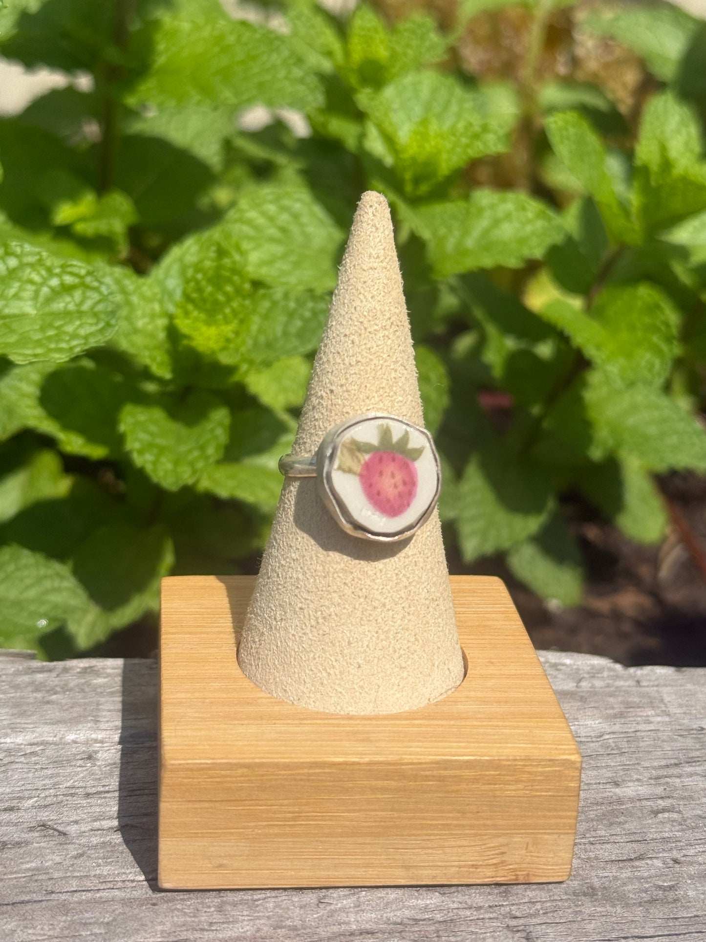 Strawberry ceramic ring size 7.5