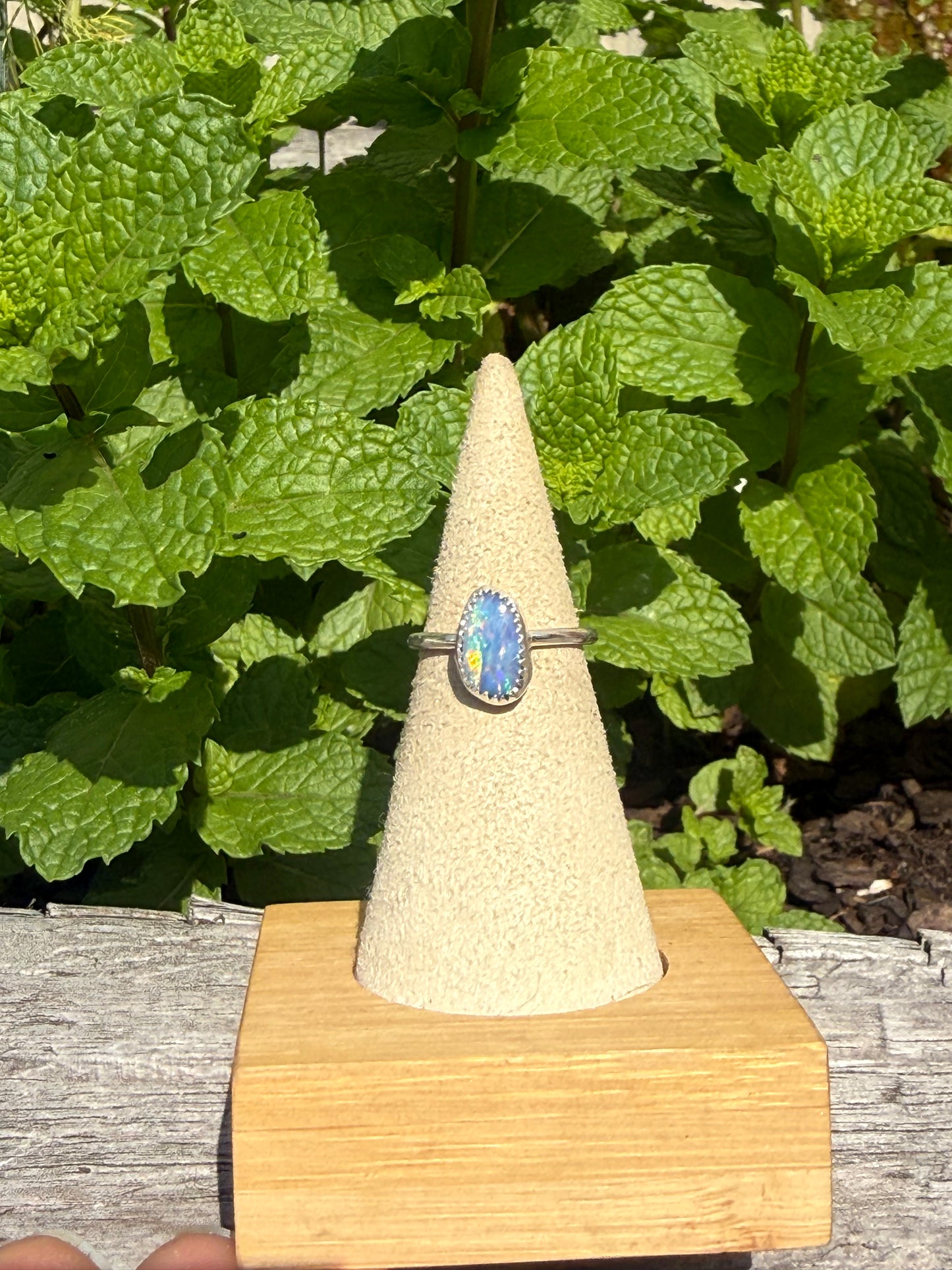 Coober pedy Australian opal ring size 5