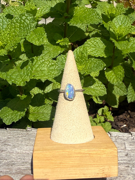 Coober pedy Australian opal ring size 5