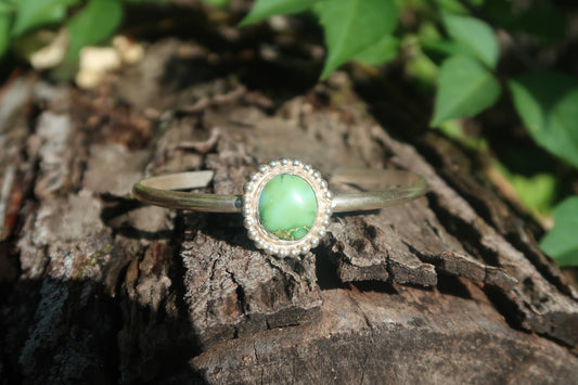 Green turquoise cuff bracelet 6”