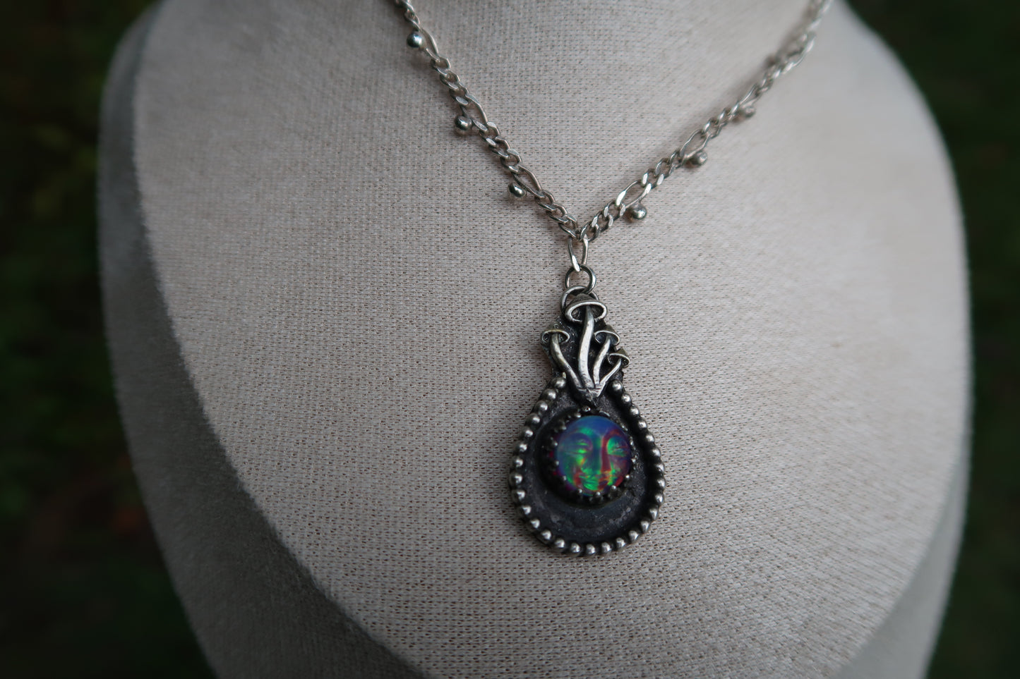 Mushroom moon necklace 18”