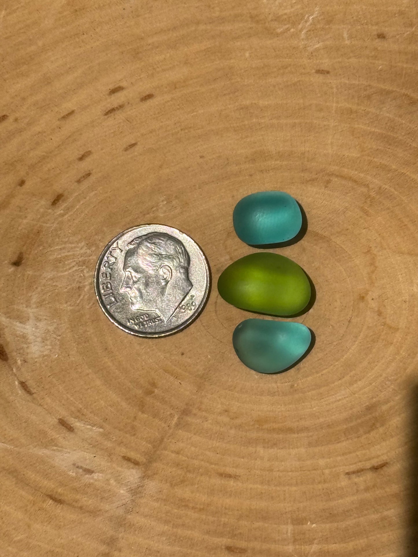 Triple seaglass ring-made in your size!