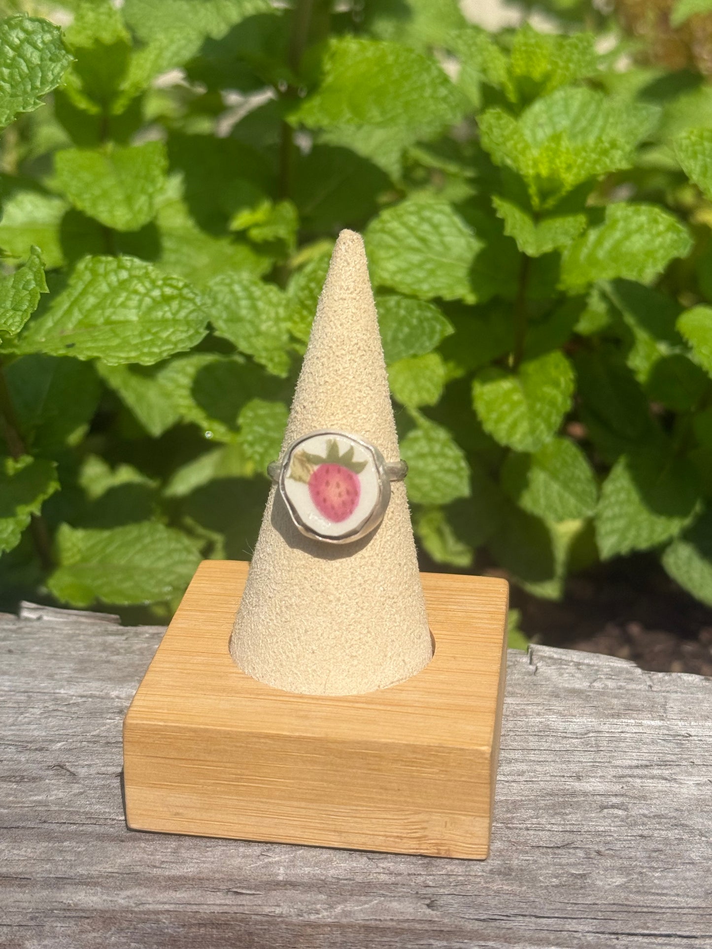 Strawberry ceramic ring size 7.5