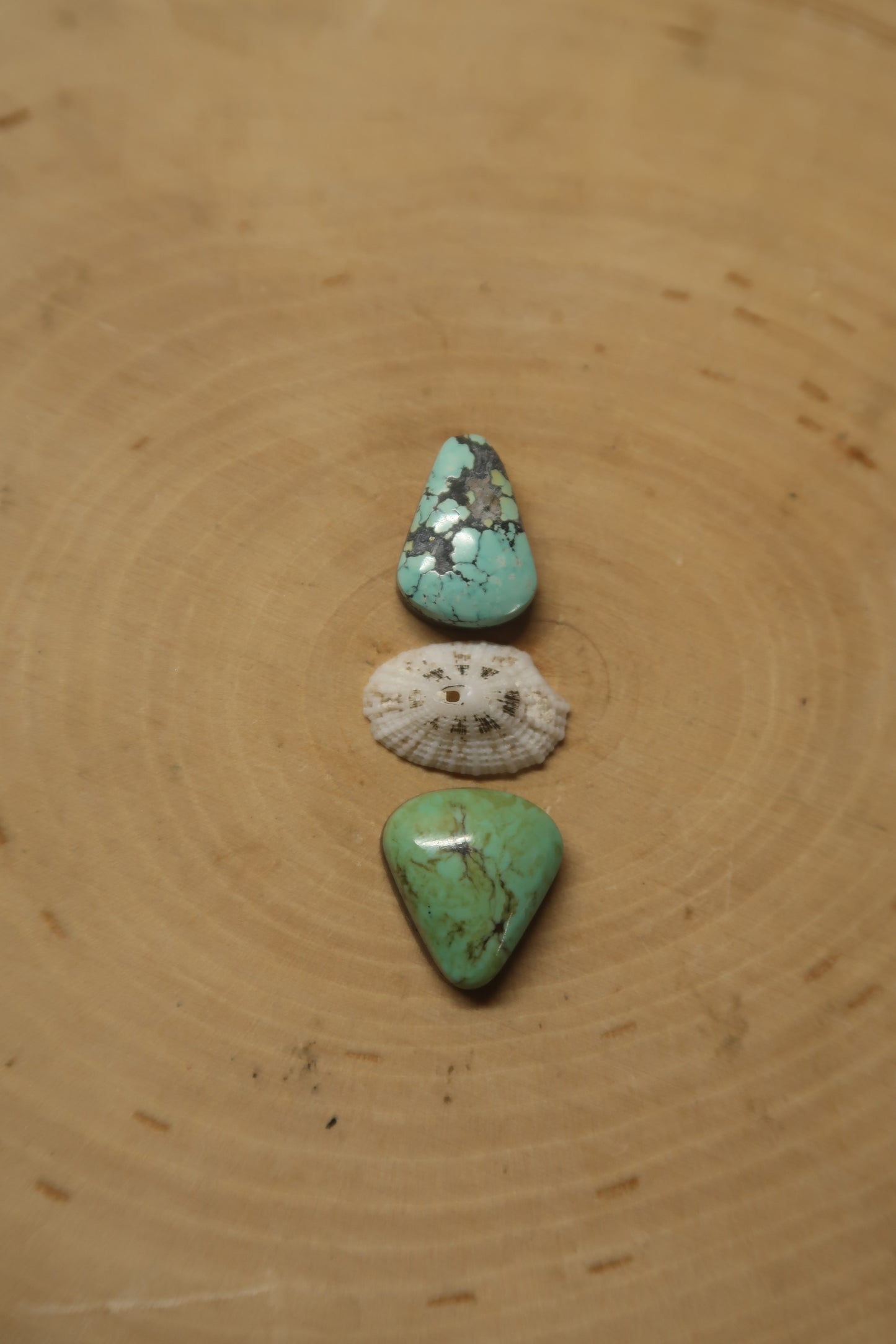 “Balance” green and blue turquoise ring