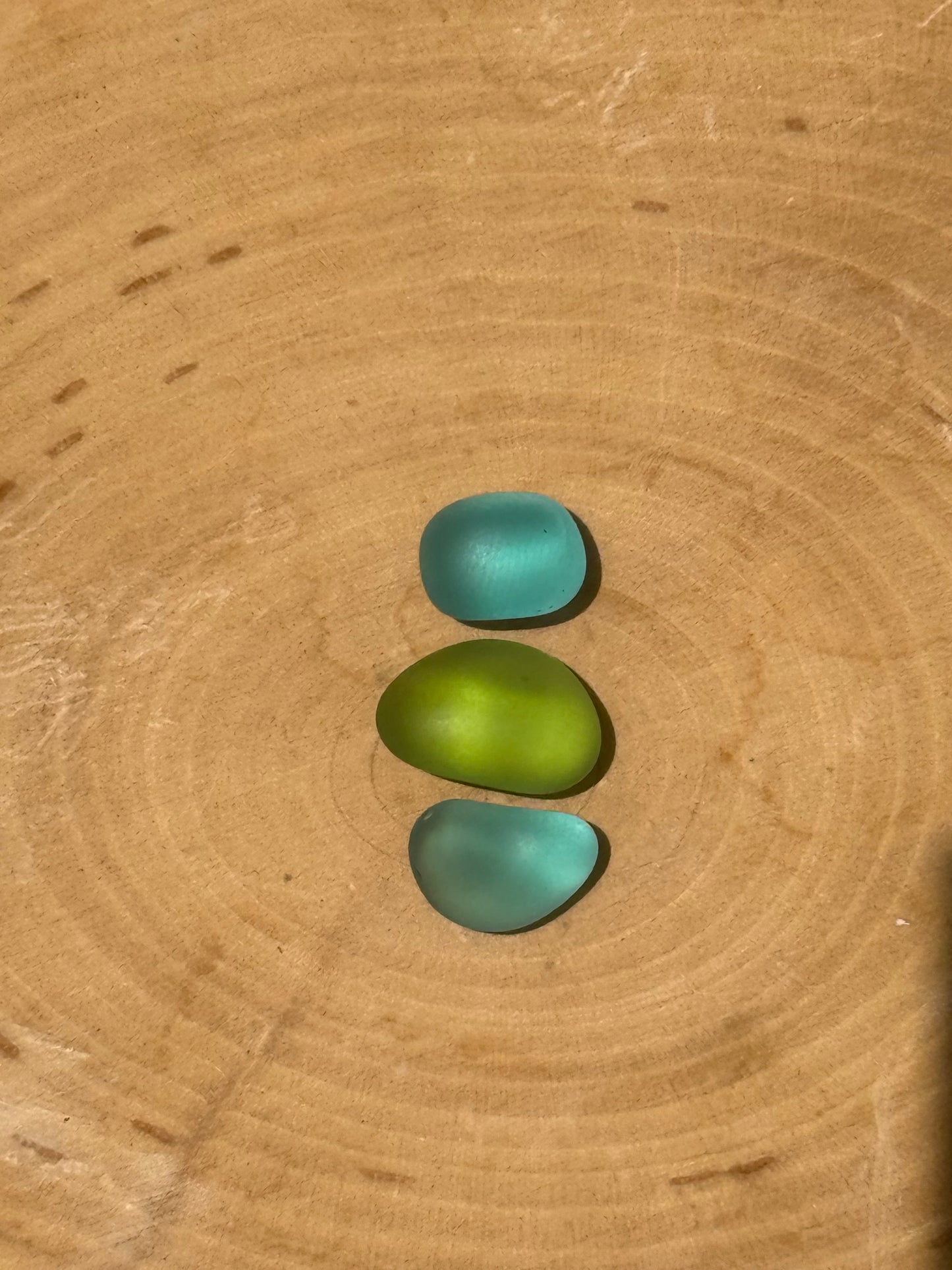 Triple seaglass ring-made in your size!