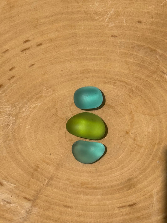 Triple seaglass ring-made in your size!
