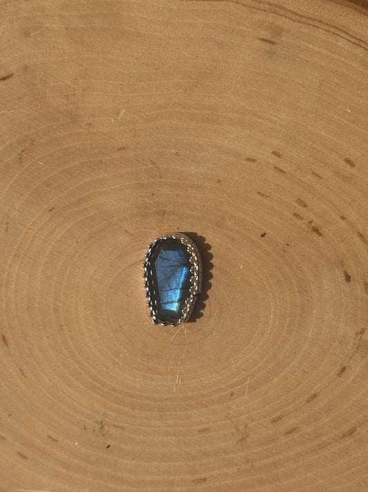 Labradorite coffin ring