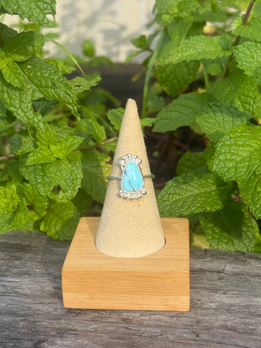 Golden hills beaded turquoise ring size 7