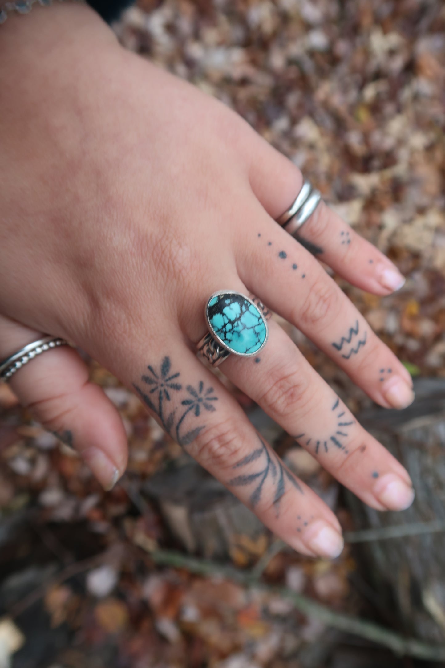 Turquoise on thick chain band size 9