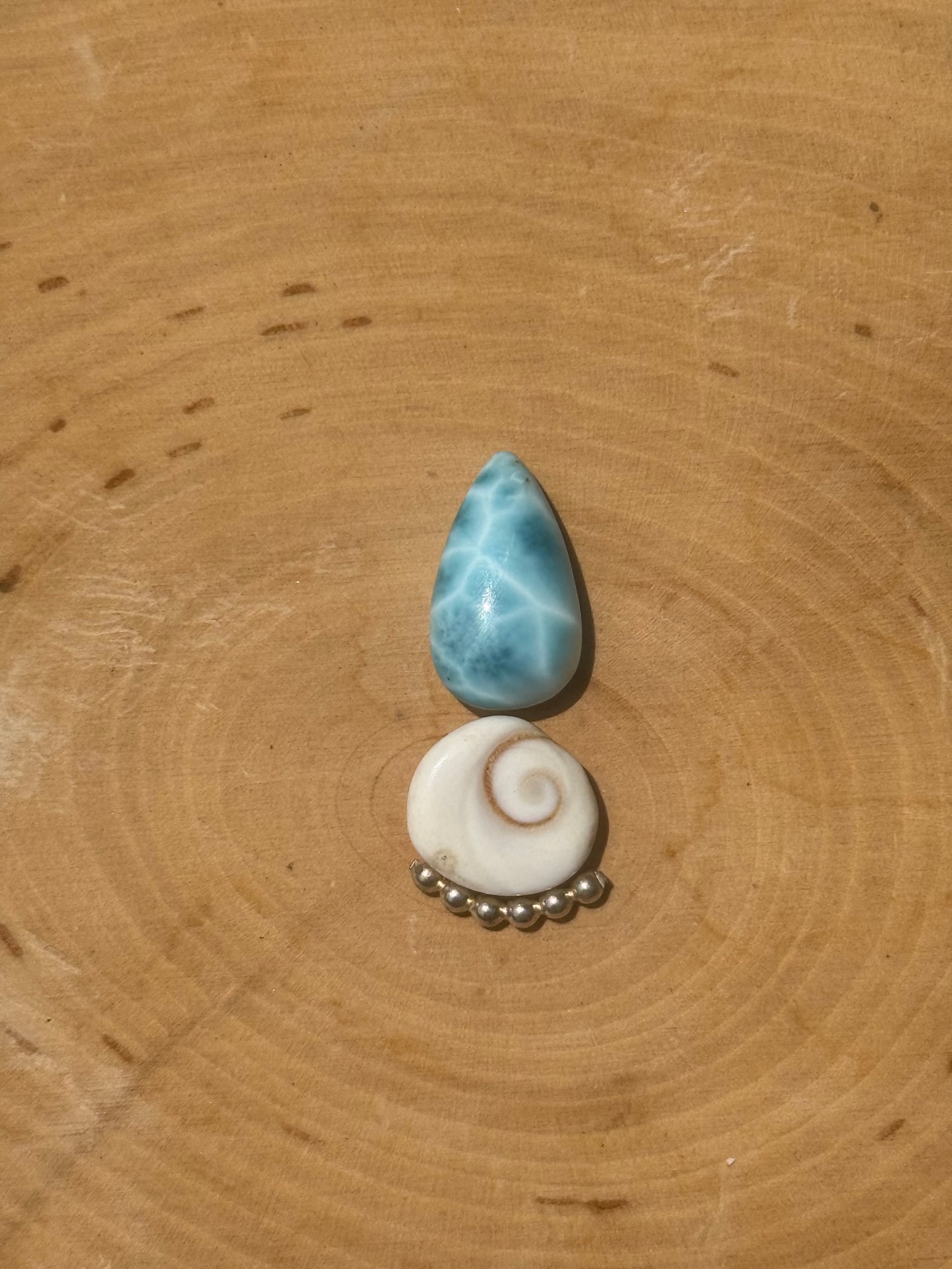 Larimar & shiva eye ring- made in your size!