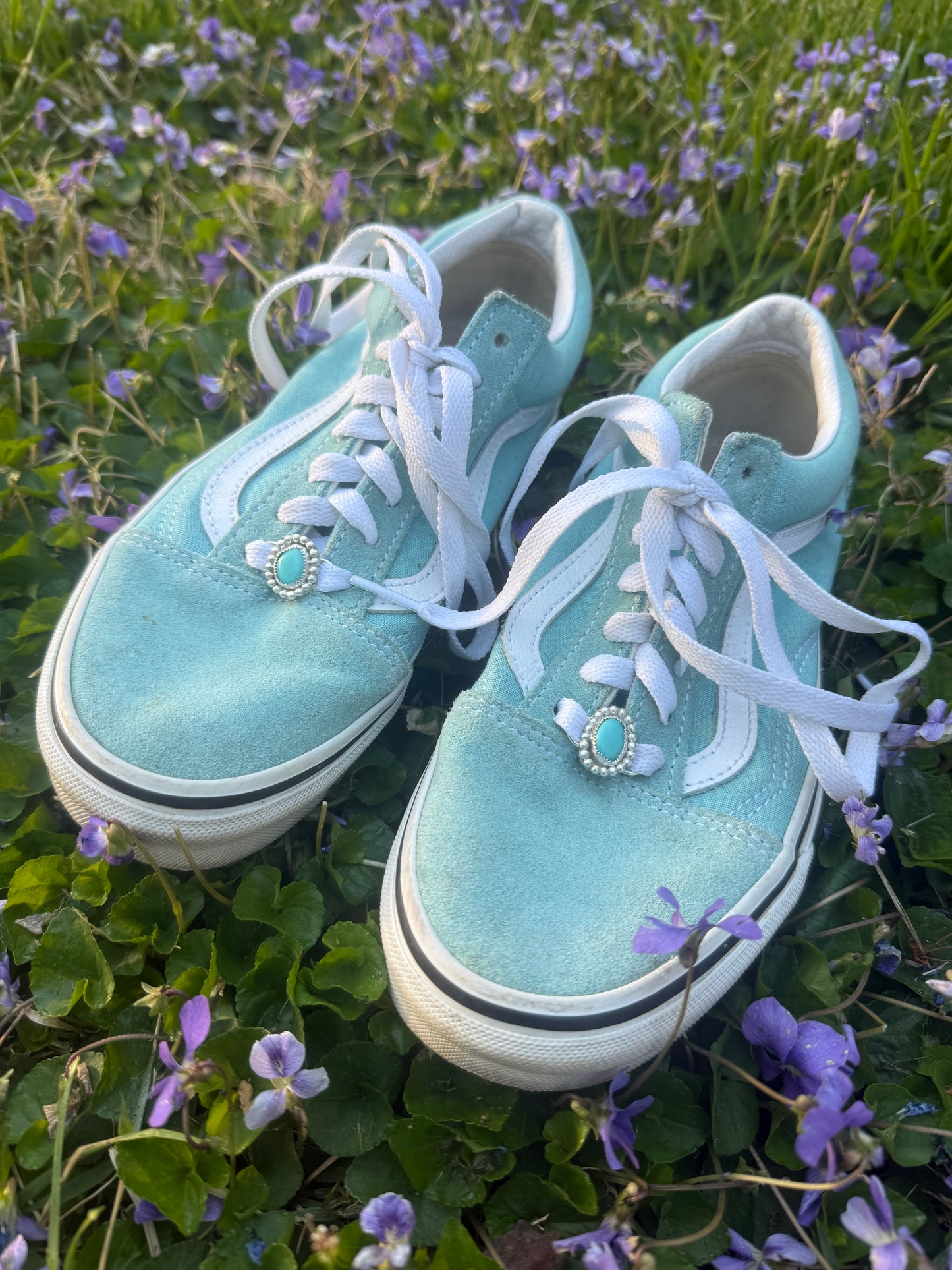 Turquoise shoe charms