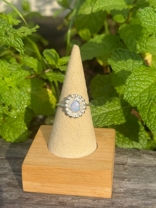 Beaded opal ring size 8