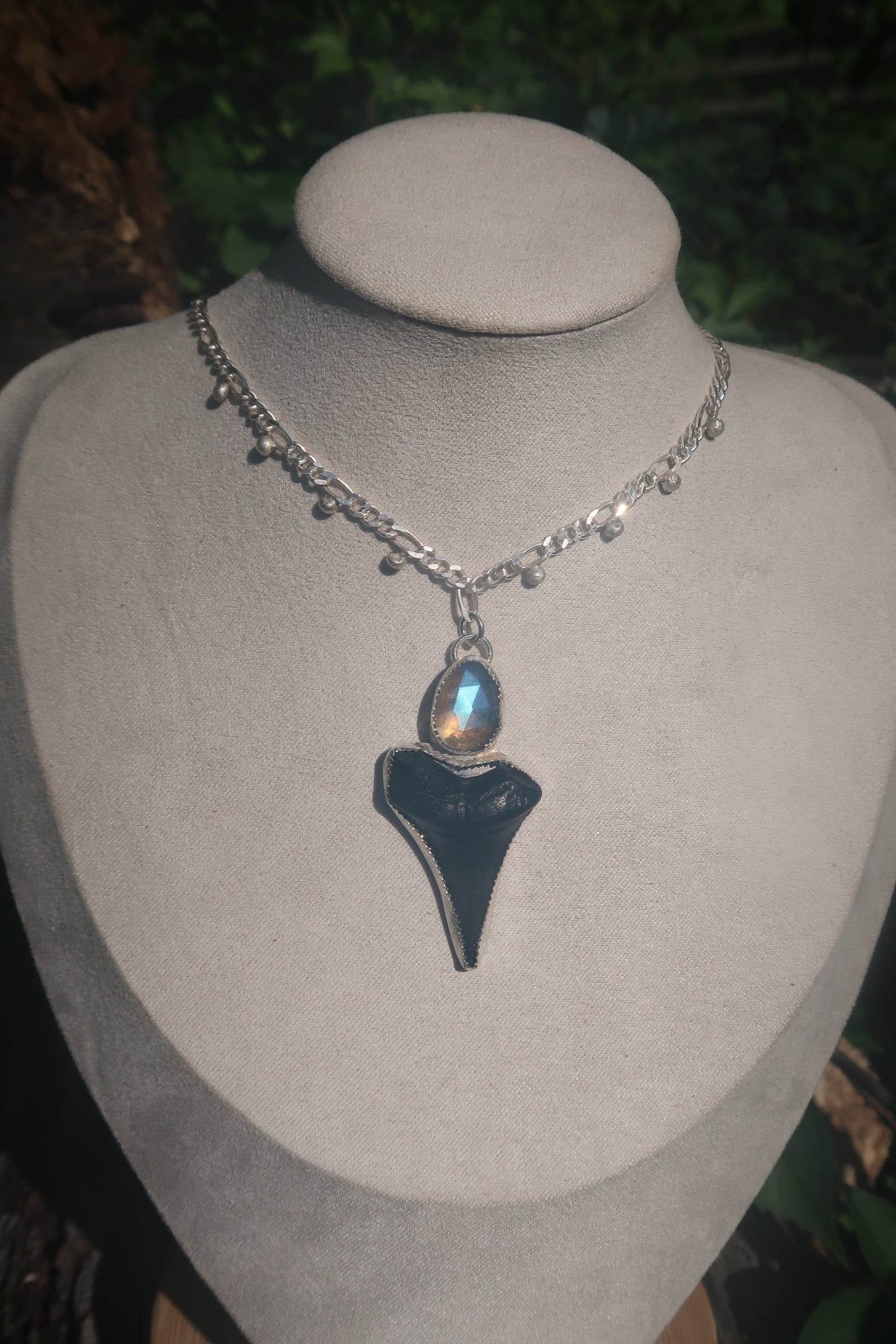 Labradorite shark tooth necklace